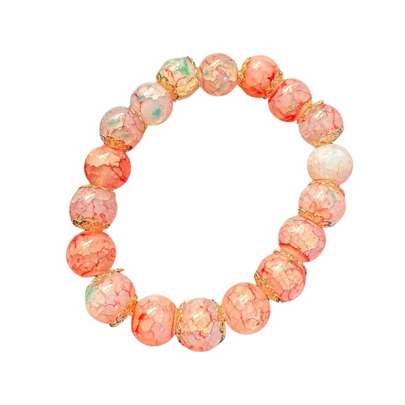 🔸18. NWOT Elegant Coral Beaded Bracelet - Picture 2 of 2